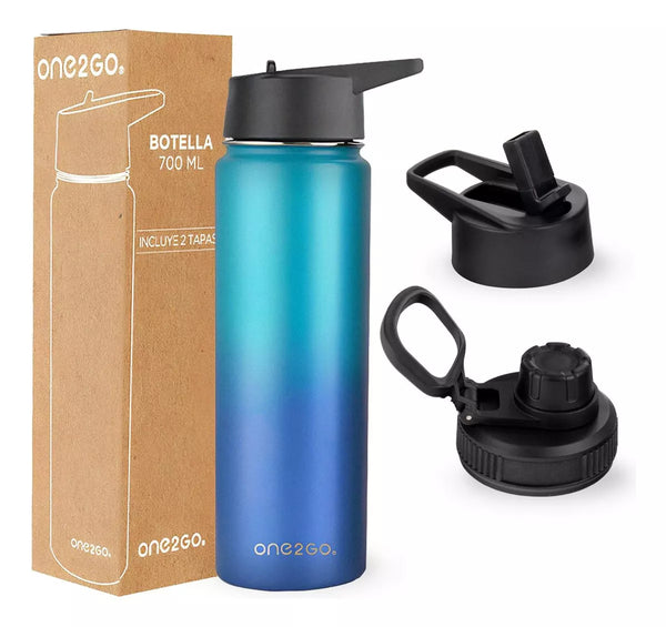 Botella Térmica de Acero Inoxidable One2go 700ml - Color Noche Oscura